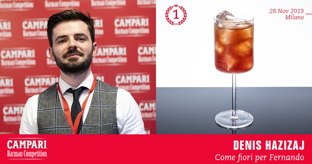 Campari Barman Competition Dennis Hazizaj Come fiori per Fernando Coqtail Milano