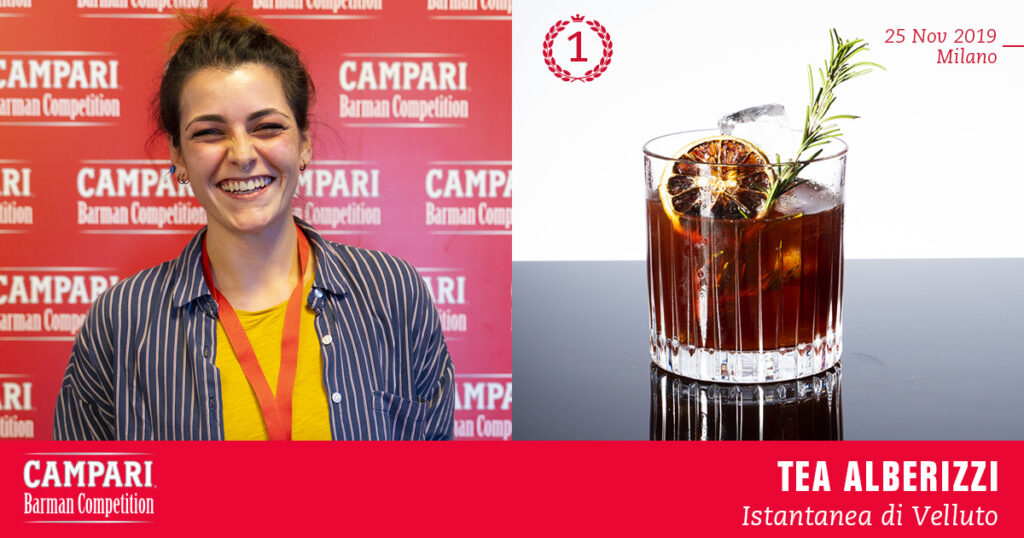 Campari Barman Competition Tea Alberizzi Istantanea di Velluto Coqtail Milano